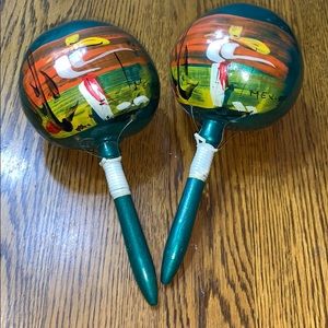 Vintage Hand Painted Maracas